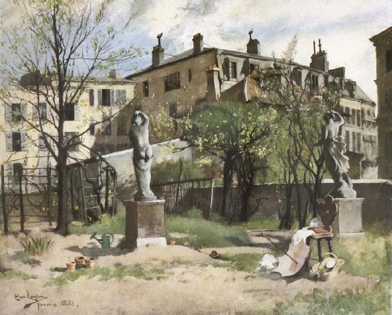 Carl Larsson Garden with Sculptures oil painting image